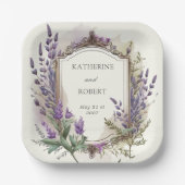 Hochzeitsfeier mit Wasserfarbe Pappteller (Vorderseite)