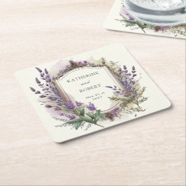 Hochzeitsfeier mit Wasserfarbe Rechteckiger Pappuntersetzer