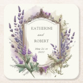 Hochzeitsfeier mit Wasserfarbe Rechteckiger Pappuntersetzer (Vorderseite)