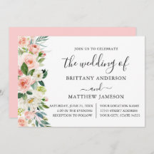 Hochzeitsfeier mit Wasserfarbe Rosa Blütenblütenka