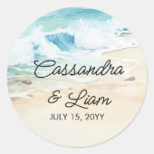 Hochzeitsfeier mit Wasserfarbe Runder Aufkleber (Vorderseite)