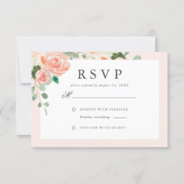 Hochzeitsfeier mit Wasserfarbe und Blush RSVP Karte