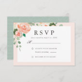 Hochzeitsfeier mit Wasserfarbe und Blush RSVP Karte (Vorne/Hinten)