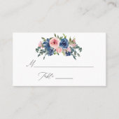 Hochzeitsfeier mit Wasserfarbe und Blütenblüte Platzkarte (Vorderseite)