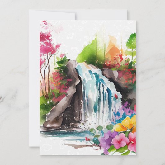 Hochzeitsfeier mit Wasserfarben Einladung (Rückseite)