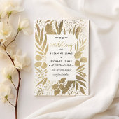 Hochzeitsfeier mit weißem Blattgold Einladung