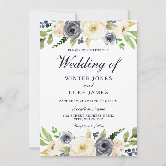 Hochzeitsfeier mit weißem Champagner Einladung (Vorderseite)