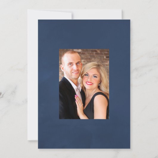 Hochzeitsfeier mit weißem Foto Save The Date (Rückseite)