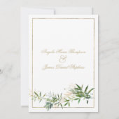 Hochzeitsfeier mit weißem Glitzer Einladung (Rückseite)