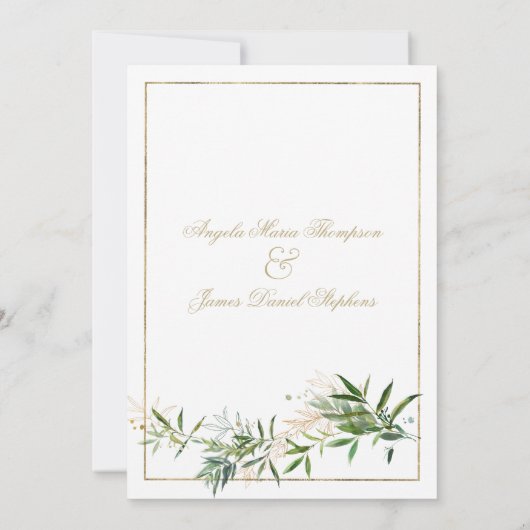 Hochzeitsfeier mit weißem Glitzer Einladung (Rückseite)