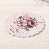 Hochzeitsfeier mit weißem Rosa Marmor Untersetzer (angewinkelt)