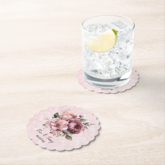 Hochzeitsfeier mit weißem Rosa Marmor Untersetzer (Vor Ort)