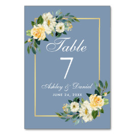 Hochzeitsfeier mit weißer Blüte Tischnummer