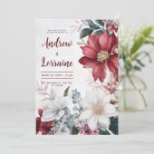 Hochzeitsfeier mit weißer und brauner Wasserfarbe Einladung (Stehend Vorderseite)