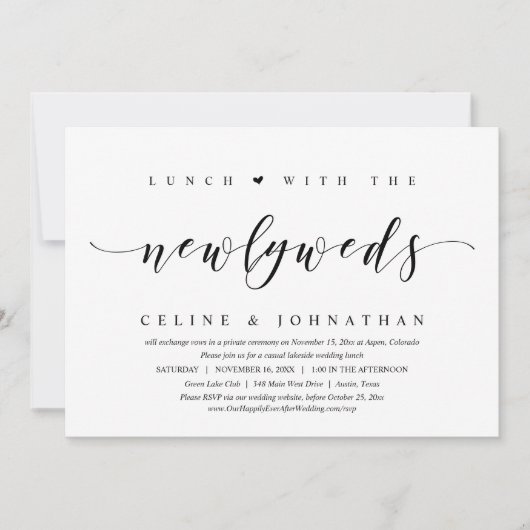 Hochzeitsfeier, Mittagessen mit frischer Einladung (Vorderseite)