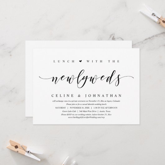 Hochzeitsfeier, Mittagessen mit frischer Einladung (Vorderseite/Rückseite Beispiel)