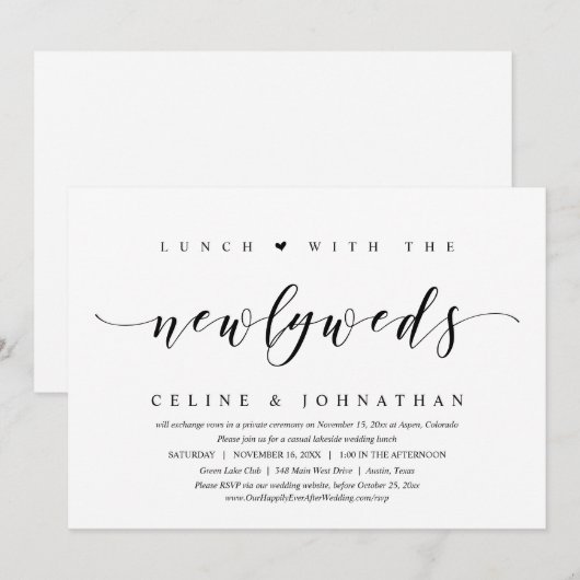 Hochzeitsfeier, Mittagessen mit frischer Einladung (Vorne/Hinten)