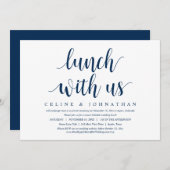 Hochzeitsfeier, Mittagessen mit uns, Neuvermählte Einladung (Vorne/Hinten)
