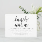 Hochzeitsfeier, Mittagessen mit uns, Neuvermählte  Einladung (Stehend Vorderseite)