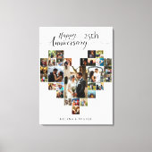 Hochzeitsfeier Modern Heart Foto Collage Leinwanddruck (Vorderseite)