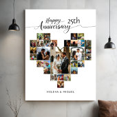 Hochzeitsfeier Modern Heart Foto Collage Leinwanddruck