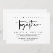 Hochzeitsfeier, modern, Lasse Party mit uns Invi Einladung (Vorne/Hinten)