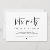 Hochzeitsfeier, modern Minimalistisch, lasse Party Einladung (Vorderseite)