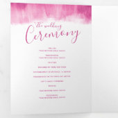 Hochzeitsfeier Moderne abstrakte Kunst Rot Dreifach-gefaltete Programmkarte (Innen Erste Seite)