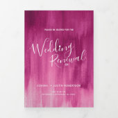 Hochzeitsfeier Moderne abstrakte Kunst Rot Dreifach-gefaltete Programmkarte (Cover)