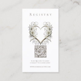 Hochzeitsfeier Moderne Blume mit Herz Visitenkarte