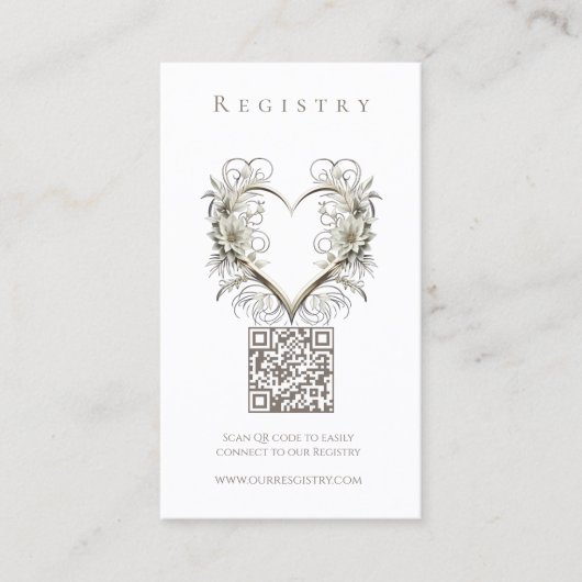 Hochzeitsfeier Moderne Blume mit Herz Visitenkarte (Vorderseite)