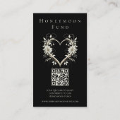 Hochzeitsfeier Moderne Blume mit Herz Visitenkarte (Rückseite)