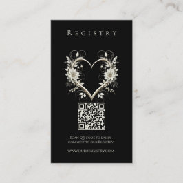 Hochzeitsfeier Moderne Blume mit Herz Visitenkarte