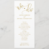 Hochzeitsfeier Moderne Bounce Calligraphie Gold Programm (Vorderseite)