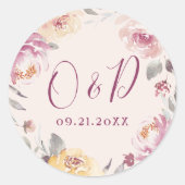 Hochzeitsfeier Monografie Runder Aufkleber (Vorderseite)