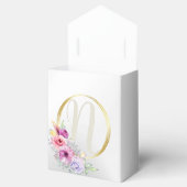 Hochzeitsfeier Monogramm farbenfroh rosa Blütengol Geschenkschachtel (Geöffnet)
