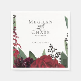 Hochzeitsfeier Napkin | Rich Burgundy Marsala Flor Serviette