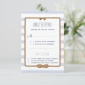 Hochzeitsfeier Nautical Blue & White Watercolor RSVP Karte (Stehend Vorderseite)