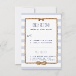 Hochzeitsfeier Nautical Blue & White Watercolor RSVP Karte
