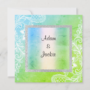 Hochzeitsfeier Neue Hochzeit GREEN BLUE Einladung