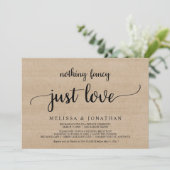 Hochzeitsfeier, nichts Extravagant nur Liebe Dinne Einladung (Stehend Vorderseite)