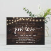 Hochzeitsfeier, nichts Extravagant nur Liebe Einla Einladung (Stehend Vorderseite)