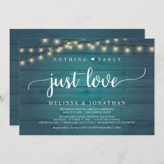 Hochzeitsfeier, nichts Extravagant nur Liebe Einladung (Vorne/Hinten)