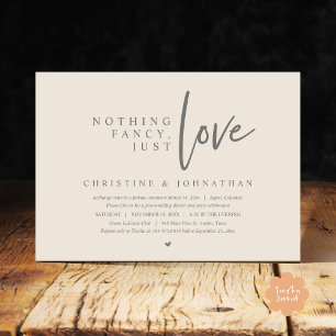 Hochzeitsfeier, nichts Extravagant, nur Liebe Einladung