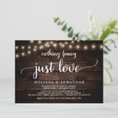 Hochzeitsfeier, nichts Extravagant nur Liebe Einladung (Stehend Vorderseite)