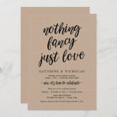 Hochzeitsfeier, nichts Extravagant, nur Liebe, Kra Einladung (Vorne/Hinten)
