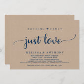 Hochzeitsfeier, nichts Extravagant nur Liebe, Kraf Einladung (Vorne/Hinten)