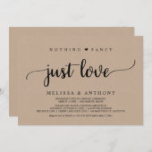 Hochzeitsfeier, nichts Extravagant nur Liebe, Kraf Einladung (Vorne/Hinten)