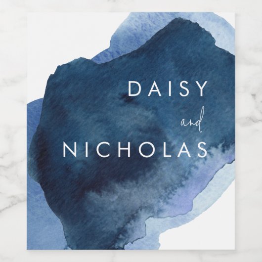 Hochzeitsfeier oder Ereignis im blauen Ozean Weinetikett (Einzelnes Label)