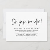 Hochzeitsfeier, Oh ja, das haben wir getan Einladung (Vorderseite)